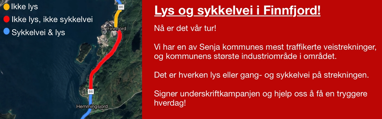 Gang- og sykkelsti i Finnfjord (FV 86)